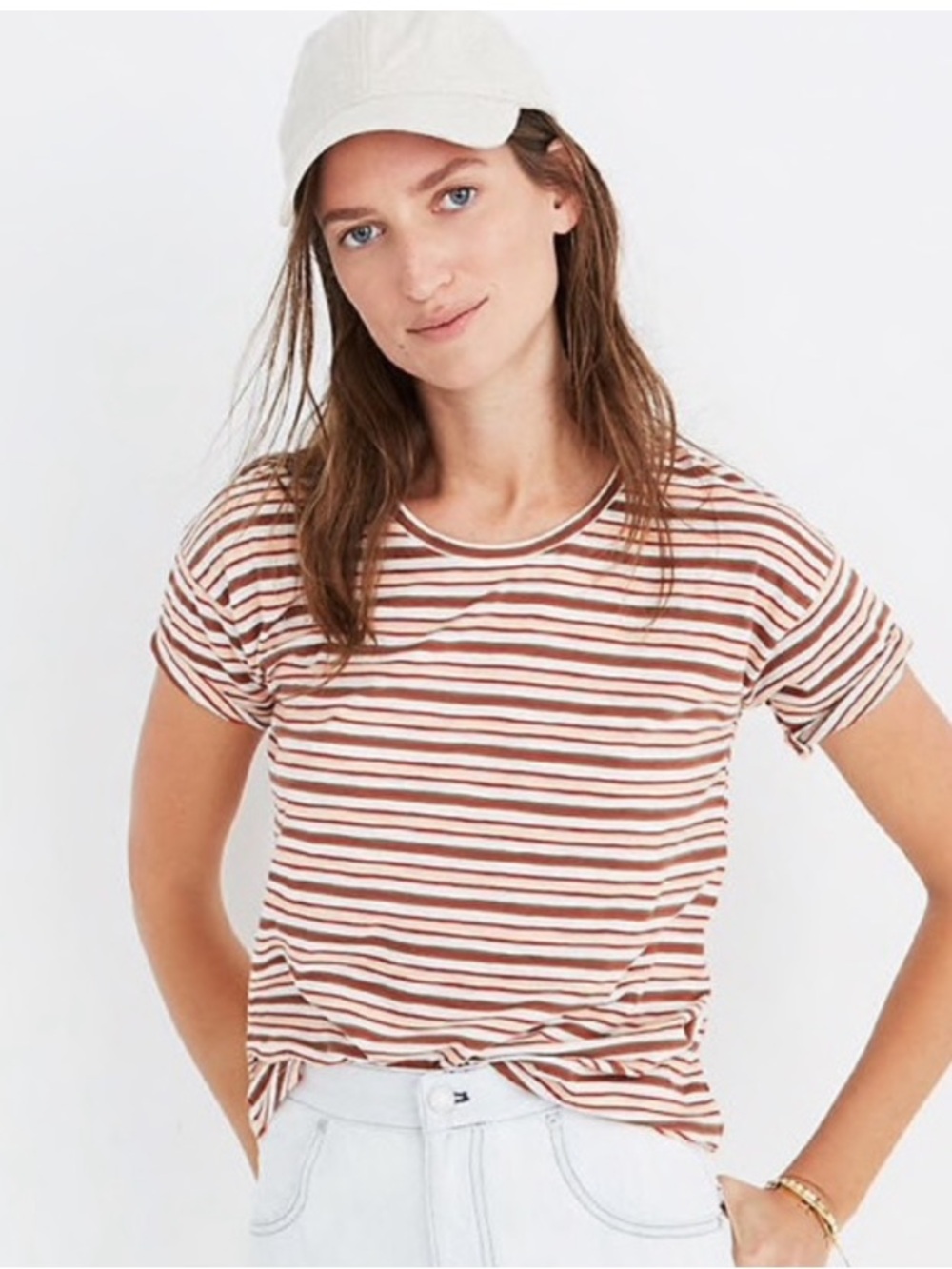 Madewell Whisper Cotton Tee In Cordoba Stripe